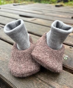 Hovedbilde Baby Booties 100% ull BABY str 3-6 mnd Farge Brun