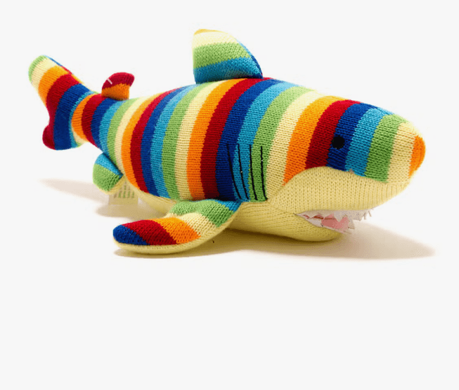 Hovedbilde Strikket regnbue stripet SHARK Plush Toy STOR