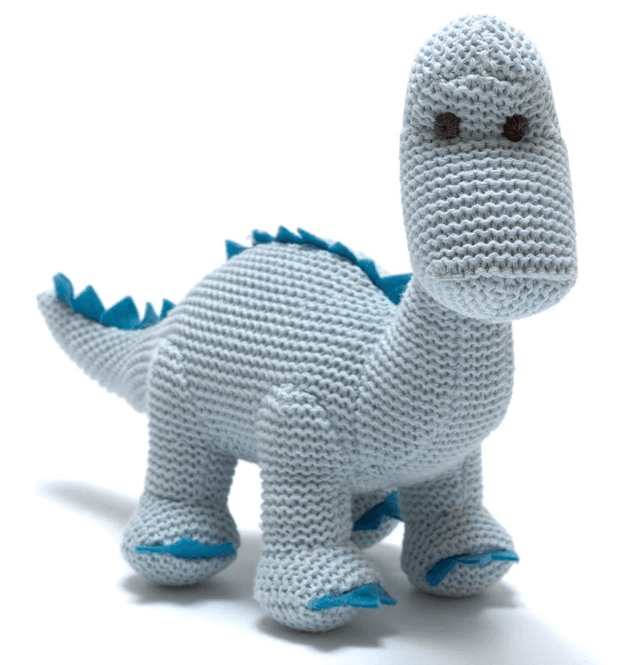 Hovedbilde Strikket økologisk Bomull Blå Dinosaur Baby ...